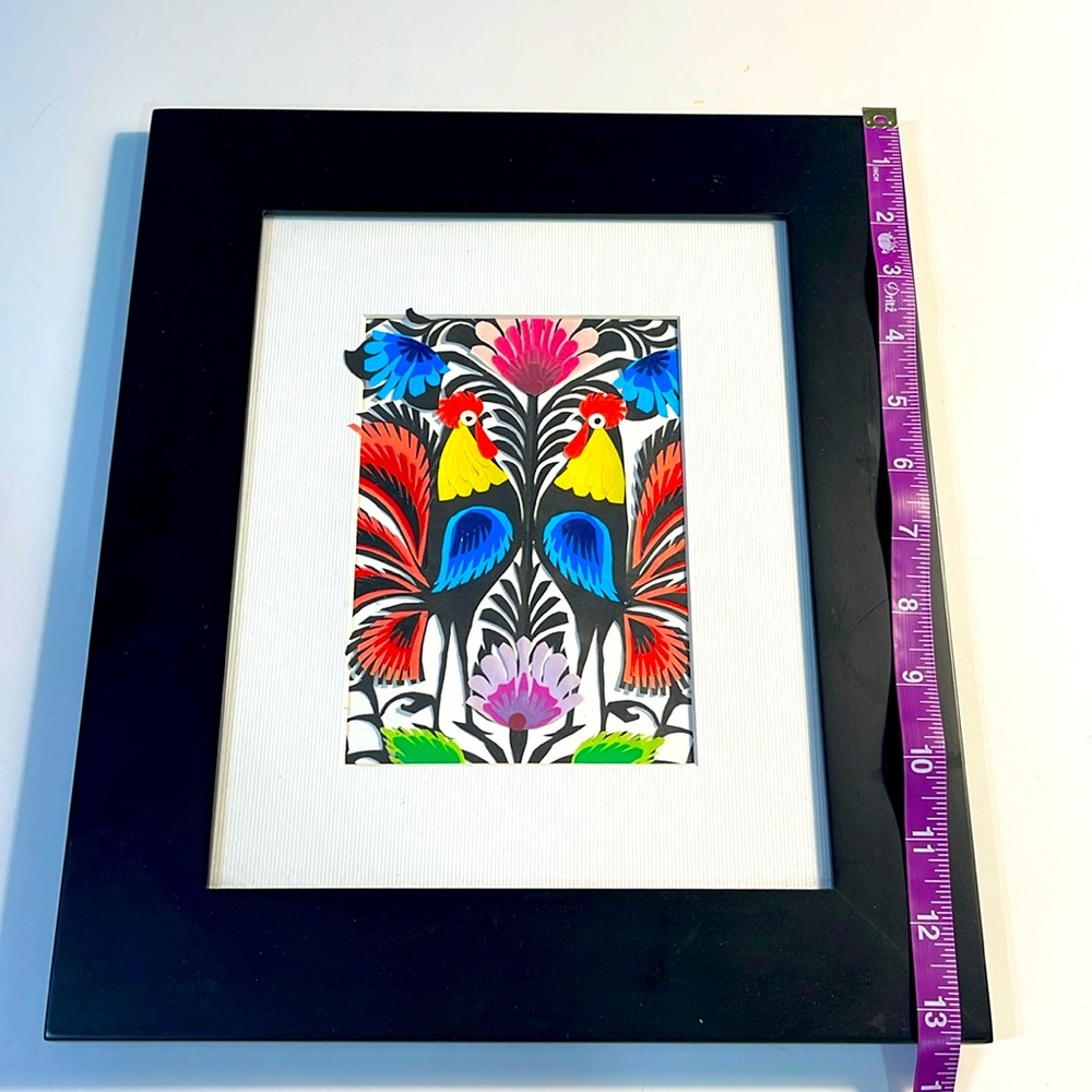 Home decor, artwork, polish paper, cut out in a glass frame… Very well done